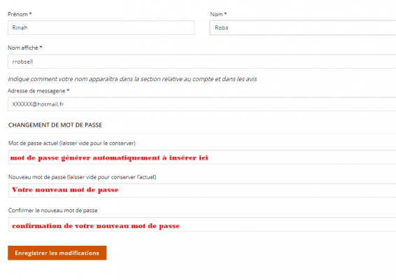 changement mdp