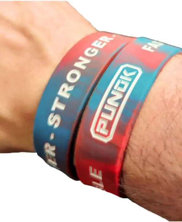 Bracelet en silicone rouge-bleu 19mm-Punok