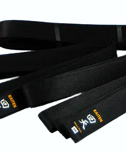 Ceinture noire en soie naturelle Kaiten extra épaisse