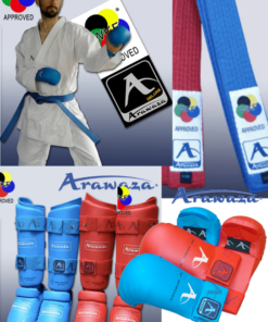 Pack Kumite Arawaza Karate Kimono Ceinture coméptition gants protèges-tibias protèges-pieds