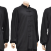 Haut Tai Chi en Viscose et Coton noir