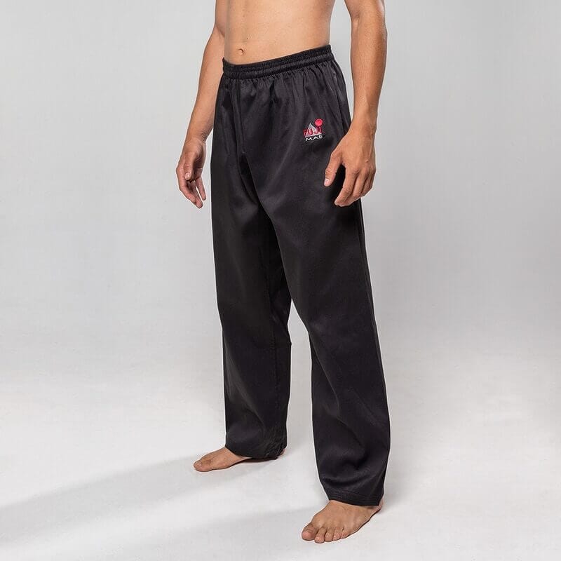 Pantalon De Karaté Noir En Coton - Coupe Large - Taille élastiquée