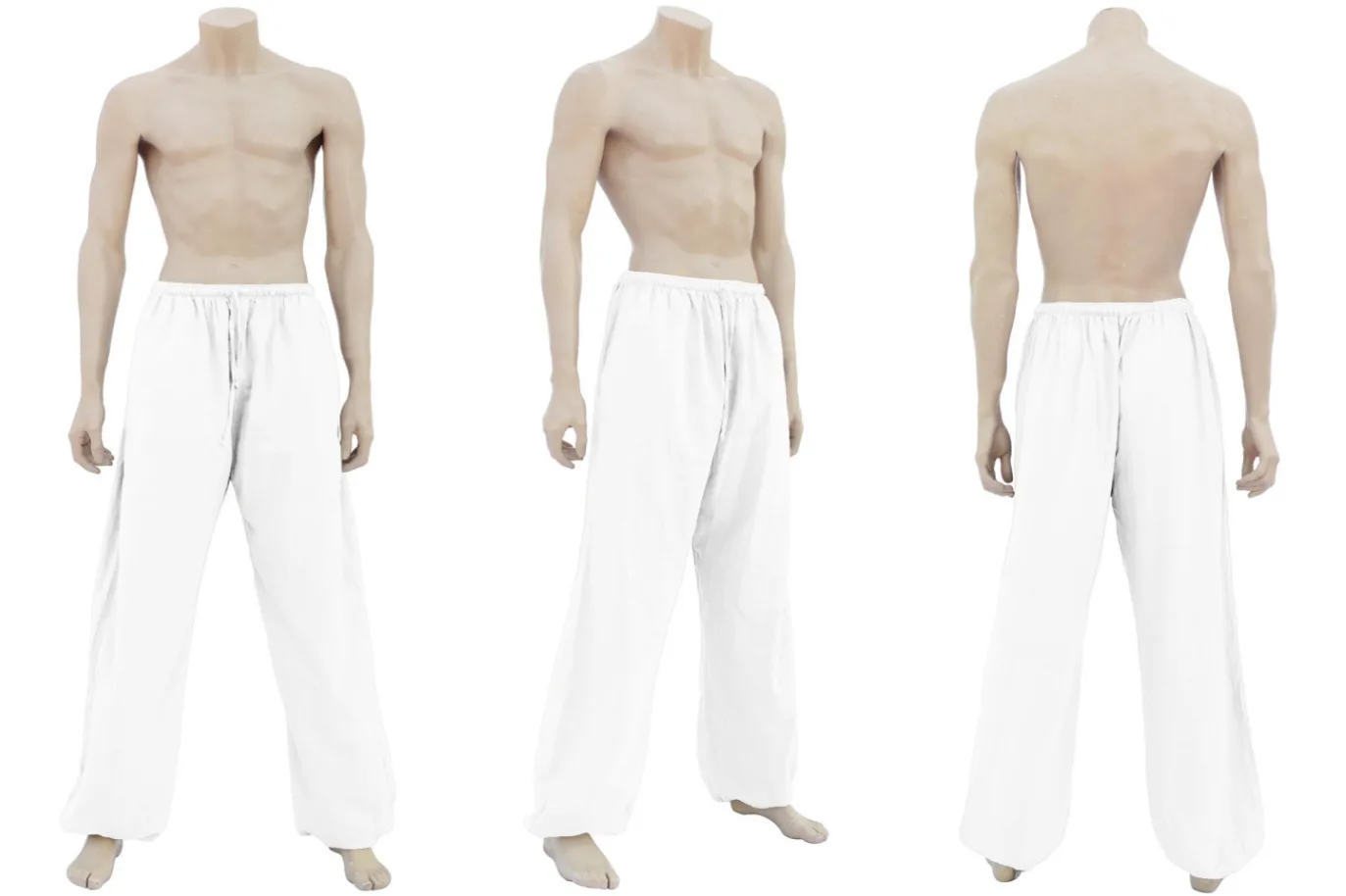 Pantalon Tangzhuang Coton-blanc
