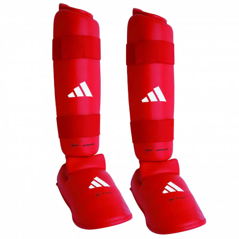 Protège tibia et pieds de Karate Adidas – rouge – WKF