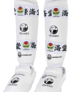 Protèges tibias et pieds karaté TOKAIDO - WUKF-blanc