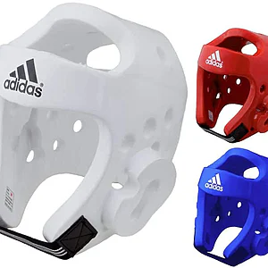casque d entrainement karate adidas blanc bleu ou rouge