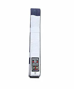 Ceinture blanc et bleu NORIS en coton piqué de Yoseikan Budo