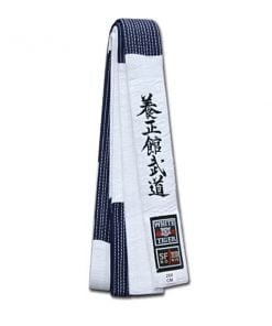 Ceinture Bleu et blanc Yoseikan Budo NORIS Master coton 100% avec broderie