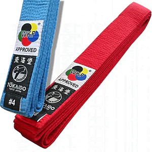 ceinture de competition de karate tokaido rouge ou bleue