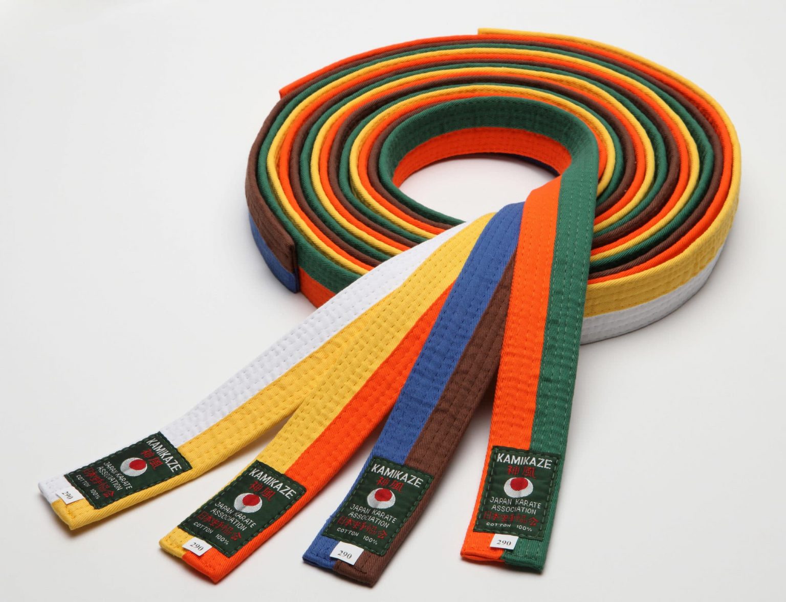 Ceinture De Karate Bicolore KAMIKAZE Coton Piqué Karategi.fr®
