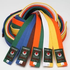Ceintures verte et bleue de Karate