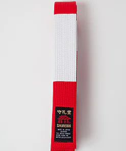 ceinture-karate-shureido-rouge-et-blanche-6-eme-dan-dessus