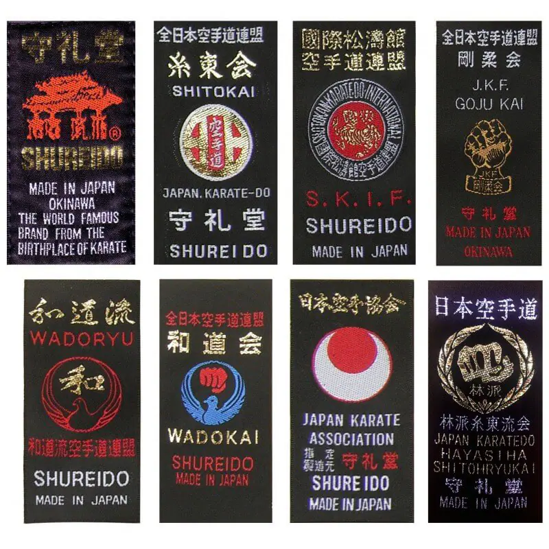 ceinture-karate-shureido-rouge-et-blanche-6-eme-dan-etiquettes