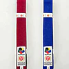 Ceintures de compétition de Karate Seishin International - Pack Rouge et bleu 15 ceintures-de-competition-satin-seishin-international-wkf-rouge-et-bleu-dessus