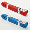 Ceintures de compétition de Karate Seishin International - Pack Rouge et bleu 11 ceintures-de-competition-seishin-international-wkf-rouge-et-bleu-coton