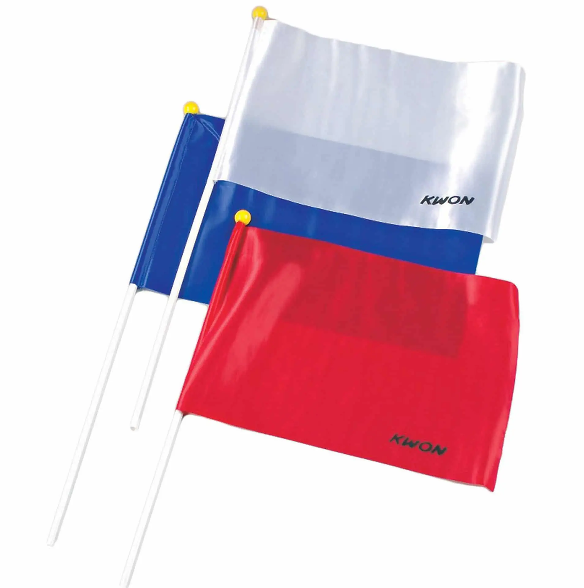 Drapeau arbitrage Kwon avec-manche-en-bois