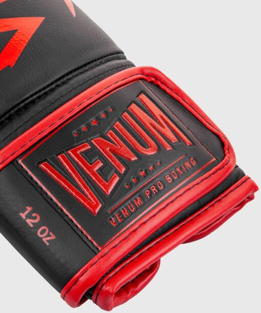 gants-de-boxe-pro-venum-hammer-velcro-noir-rouge-12oz