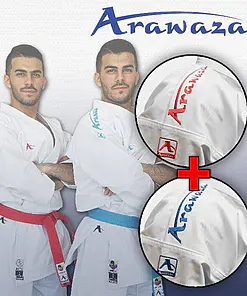 kimono-karate-arawaza-black-diamond-combo-set-rouge-et-bleu-premier-league-wkf