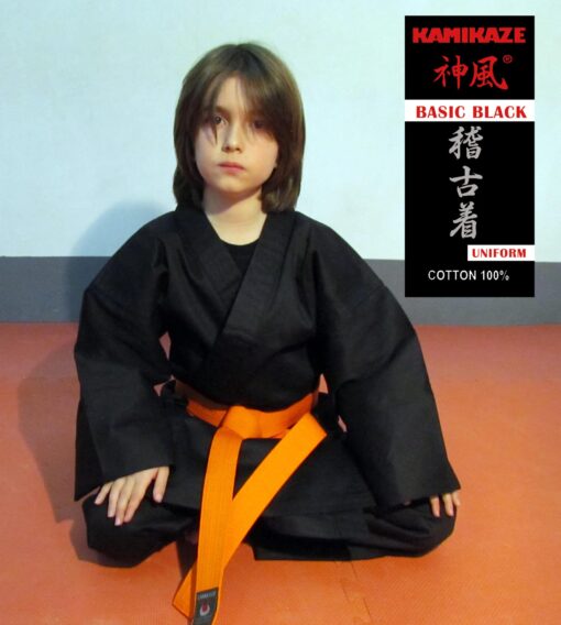 kimono-karate-gi-kamikaze-basic-black-noir-kobudo-enfant-seisa
