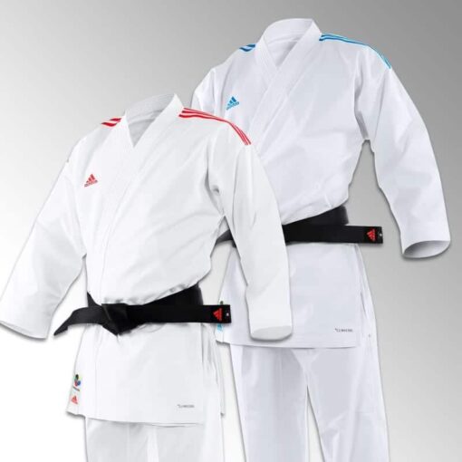 kimono-karate-gi-kumite-revoflex-adidas-bandes-rouge-bleu-premiere-league-k190sksmu