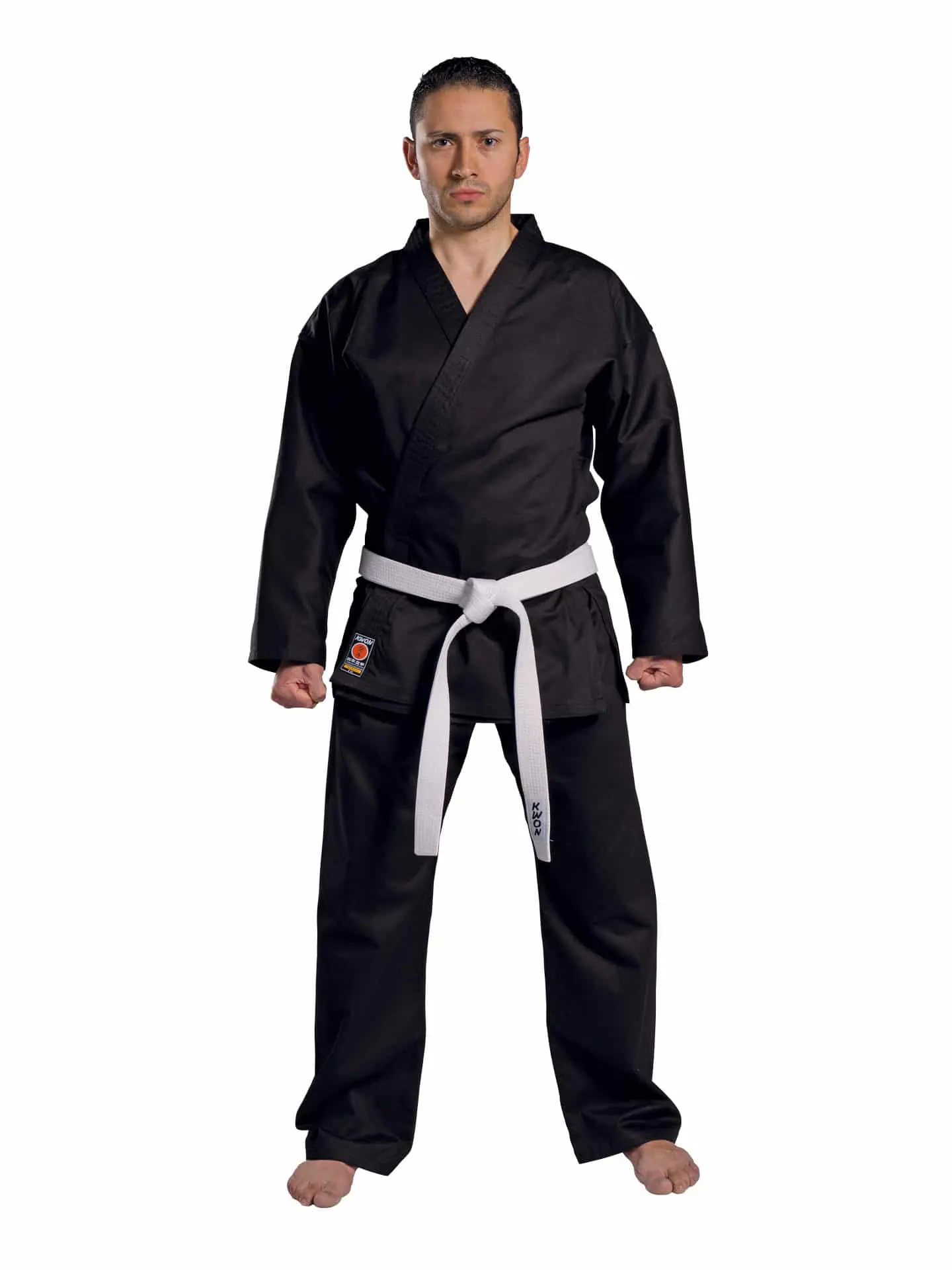 Kimono Karate Traditional Noir KWON 8oz face karategi