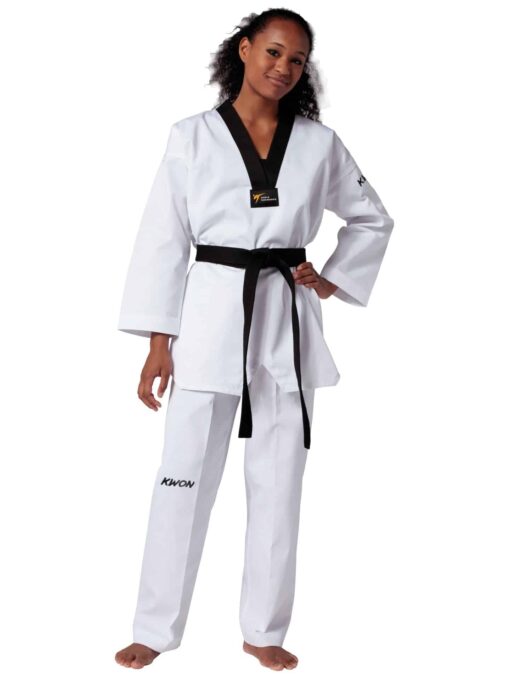 Kimono Taekwondo KWON Victory Dobok revers noir - Approuvé WT