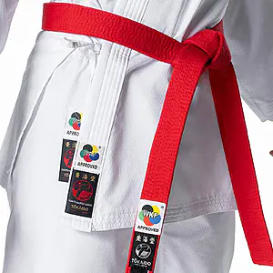 kimono tokaido rouge set kumite master junior wkf