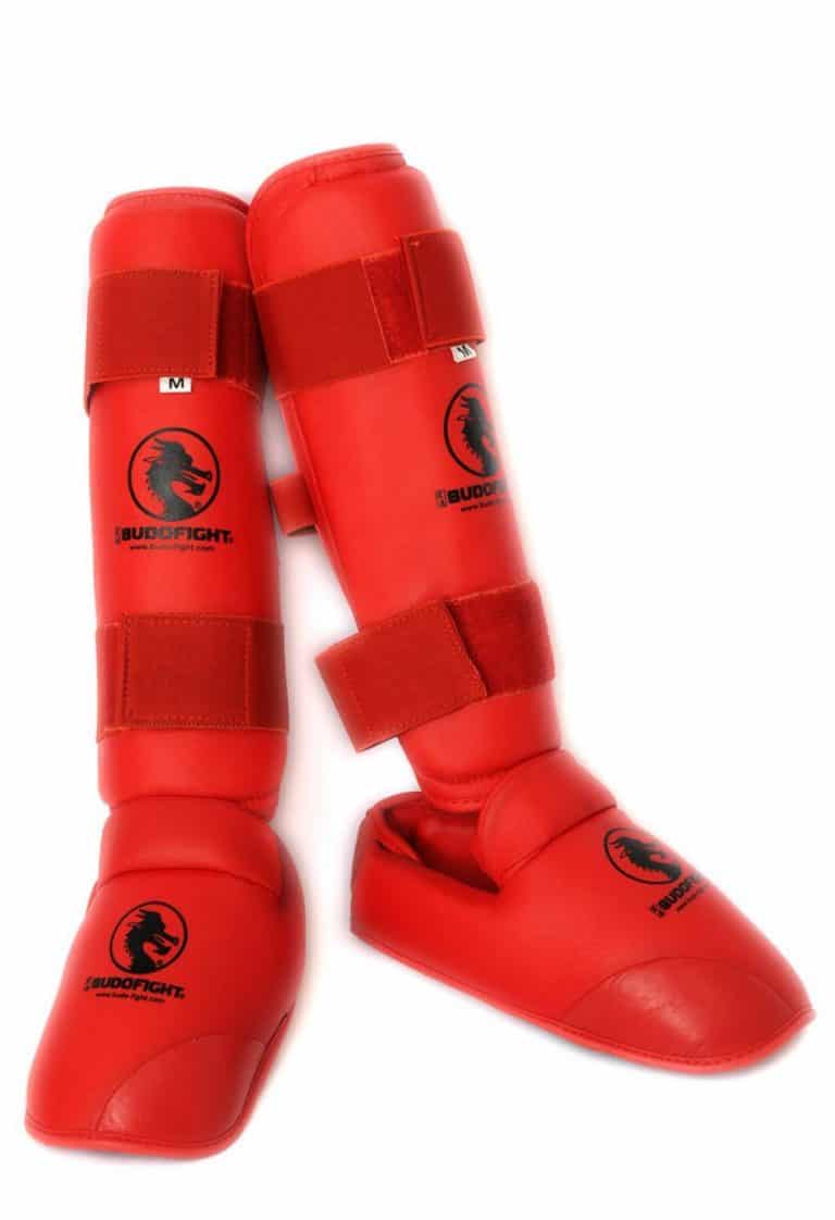 Protège-tibias Et Pieds De Karaté FFK Bleus - Homologués Compétition - Mousse Injectée, Fermeture Velcro