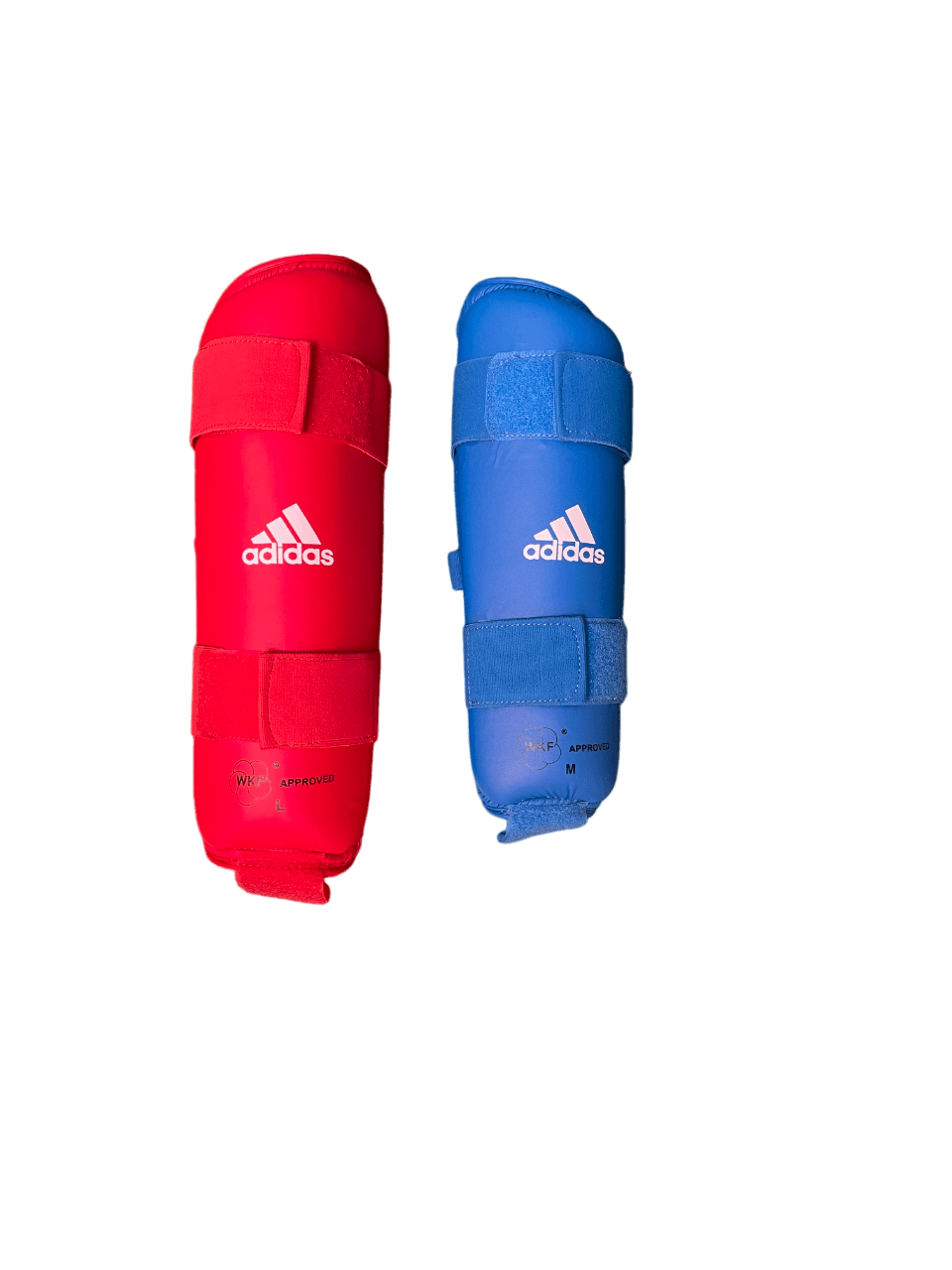 Protèges tibia de Karate Adidas - bleu ou rouge - WKF 3 protege-tibia-adidas-rouge-bleu