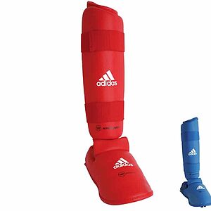 Protège tibia et pieds de Karate Adidas - bleu ou rouge - WKF