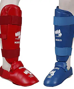 Protèges Tibia et Pieds Noris - bleu ou rouge - FFK