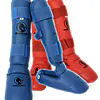Protèges Tibias et Pieds de Karate BUDO-FIGHT - bleu ou rouge détachables-rouge-ou-bleu